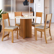 MESA ALICE 0,90 REDONDA FREIJO/OFF C/4 CAD 797- LINHO