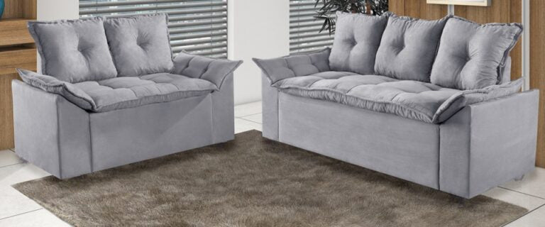SOFA 2 E 3 LUGARES MALDIVAS - CINZA