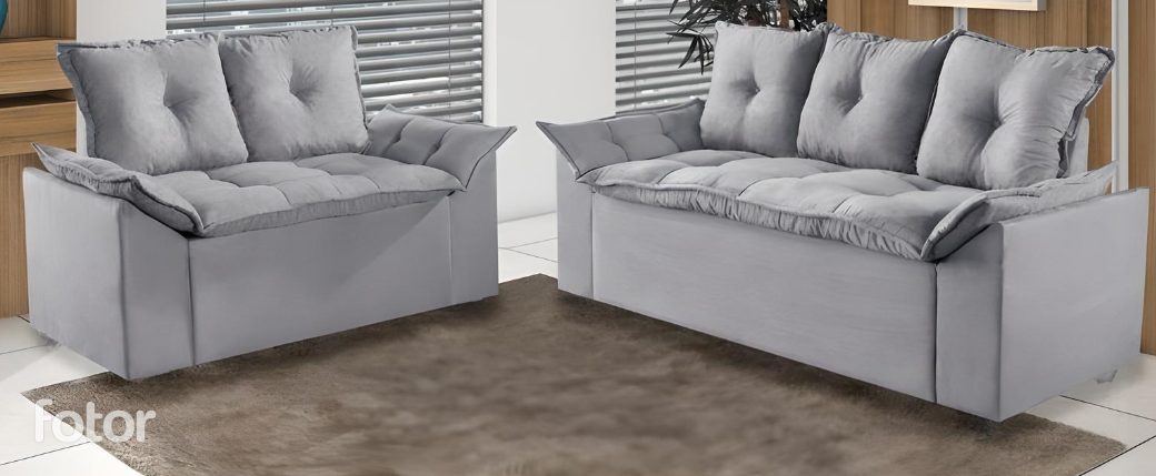 SOFA 2 E 3 LUGARES MALDIVAS - CINZA