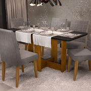 Conjunto Sala De Jantar Castelão 1,60m Com 6 Cadeiras Bege