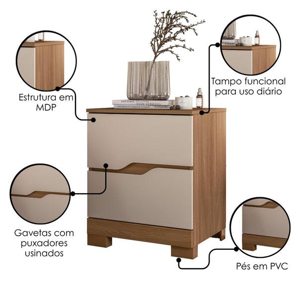 MESA DE CABECEIRA ARES FREIJO / OFF WHITE