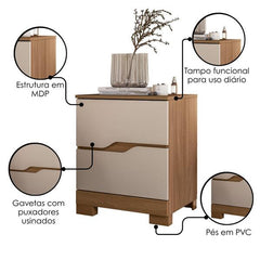 MESA DE CABECEIRA ARES FREIJO / OFF WHITE