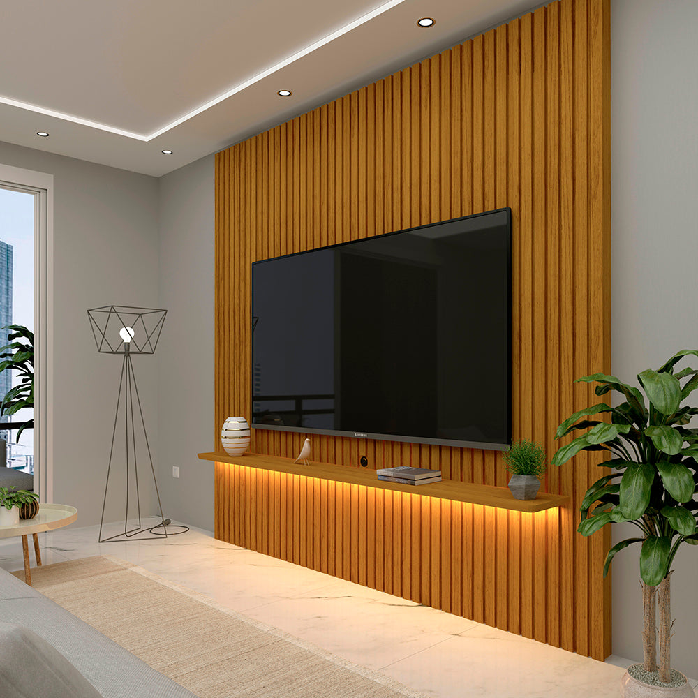 Painel Nobre Ripado 185 Com Led | Naturale