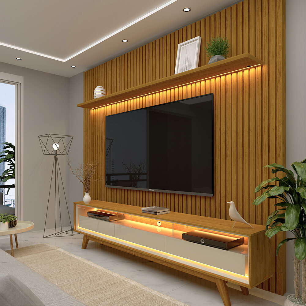 Painel Nobre 230 + Rack Requinte 212 Naturale/Off