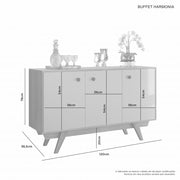 BUFFET HARMONIA CANDIAN - CINAMOMO OFF WHITE