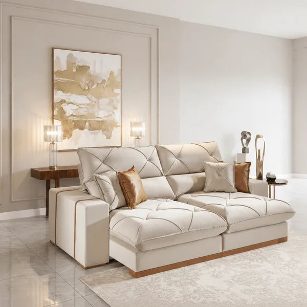 SOFA RETRATIL AQUILES | 2 MODULOS | CINZA (101)