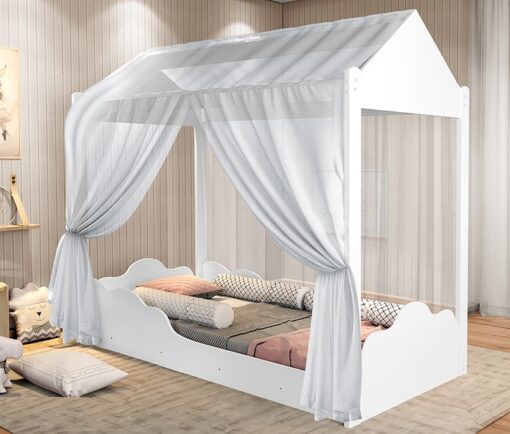 Cama Montessoriana Dossel- Branco
