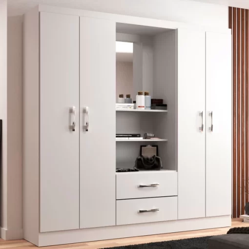 Guarda Roupa Capelinha 4 Portas e 2 Gavetas