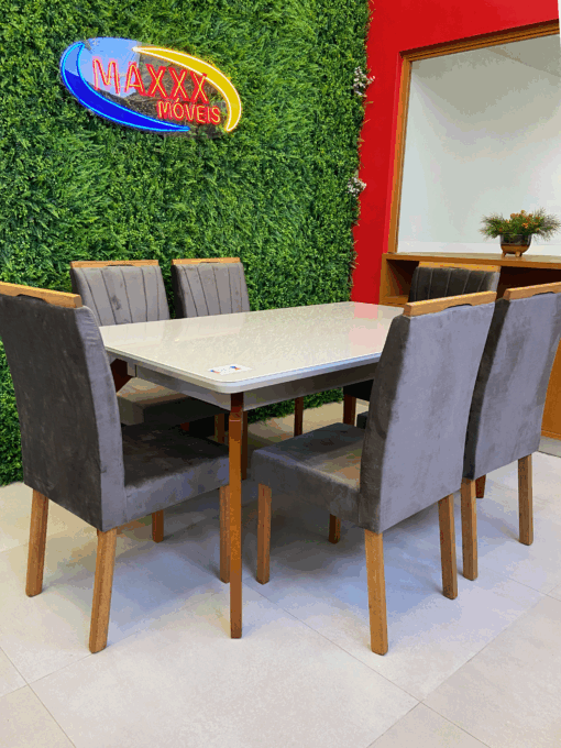 Mesa Abeille com 6 Cadeiras Malaga