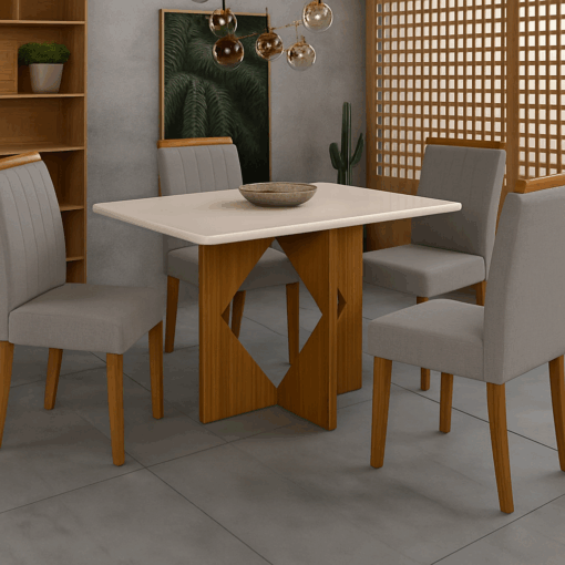 Mesa Madri c/4 Cadeiras Malaga - Imagem 3