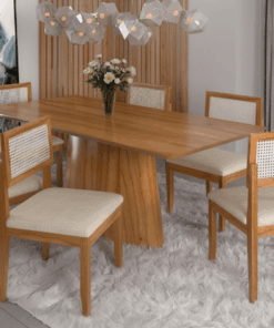 Mesa Barcelona com 6 Cadeiras Santorini