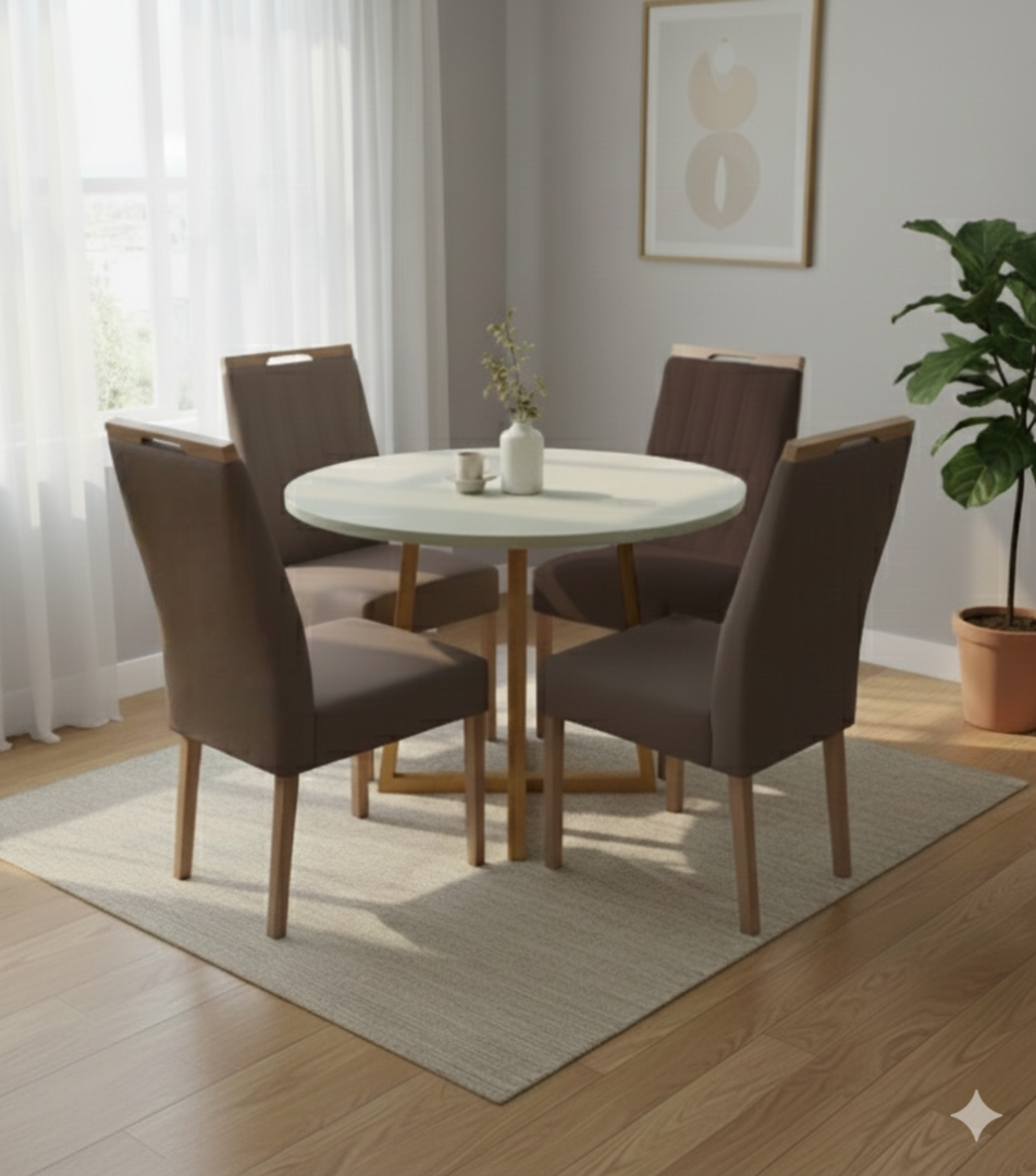 Mesa Maia com 4 Cadeiras - Carvalho Decor - Imagem 2