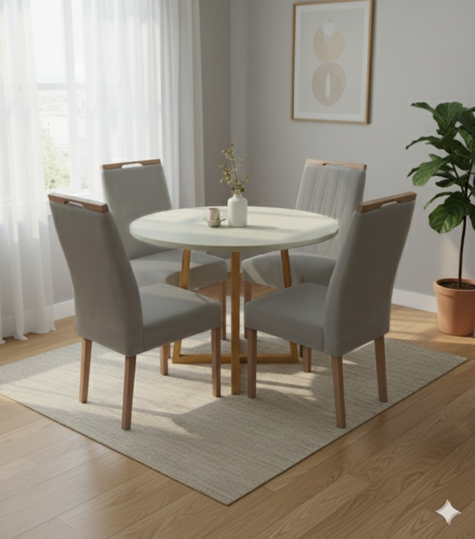 Mesa Maia com 4 Cadeiras - Carvalho Decor - Imagem 3