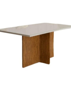 MESA LOS ANGELES | C/ VIDRO | CINAMOMO/OFF WHITE