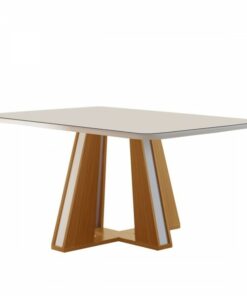 MESA MADRI | C/VIDRO | CINAMOMO/OFF WHITE