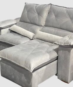 SOFA RETRATIL E RECLINAVEL SANTORINE (180CM)-PRATA 06