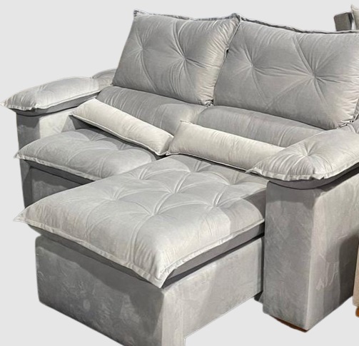 SOFA RETRATIL E RECLINAVEL SANTORINE (180CM)-PRATA 06
