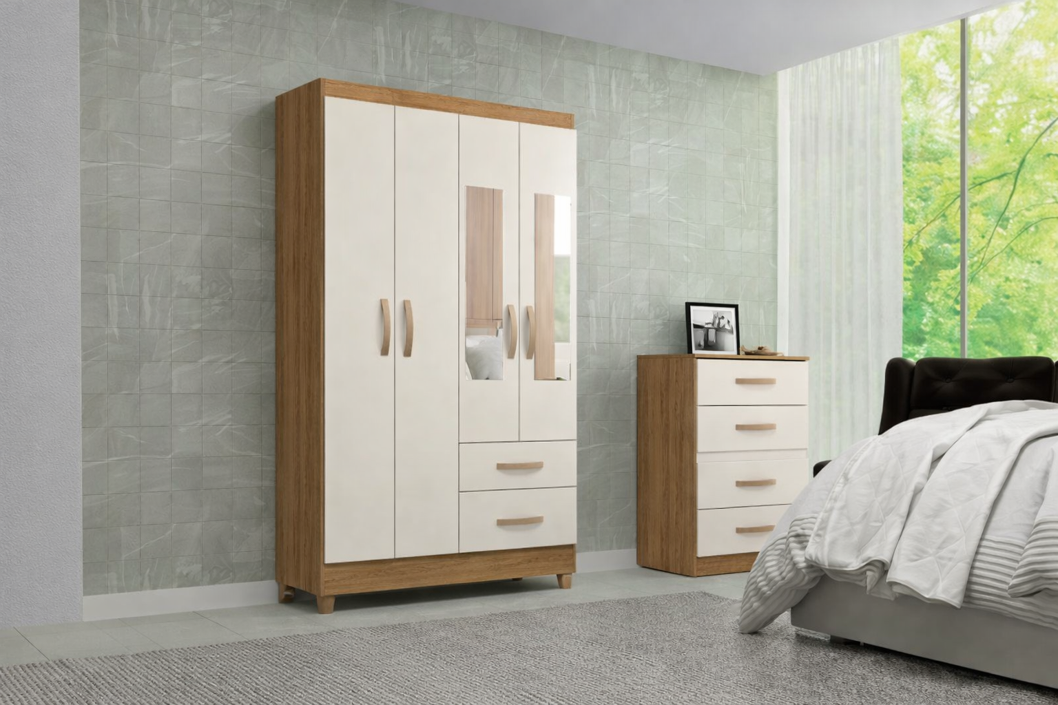 GUARDA ROUPA FORTALEZA | 4P 2G | CANEL/NATURE/OFF W