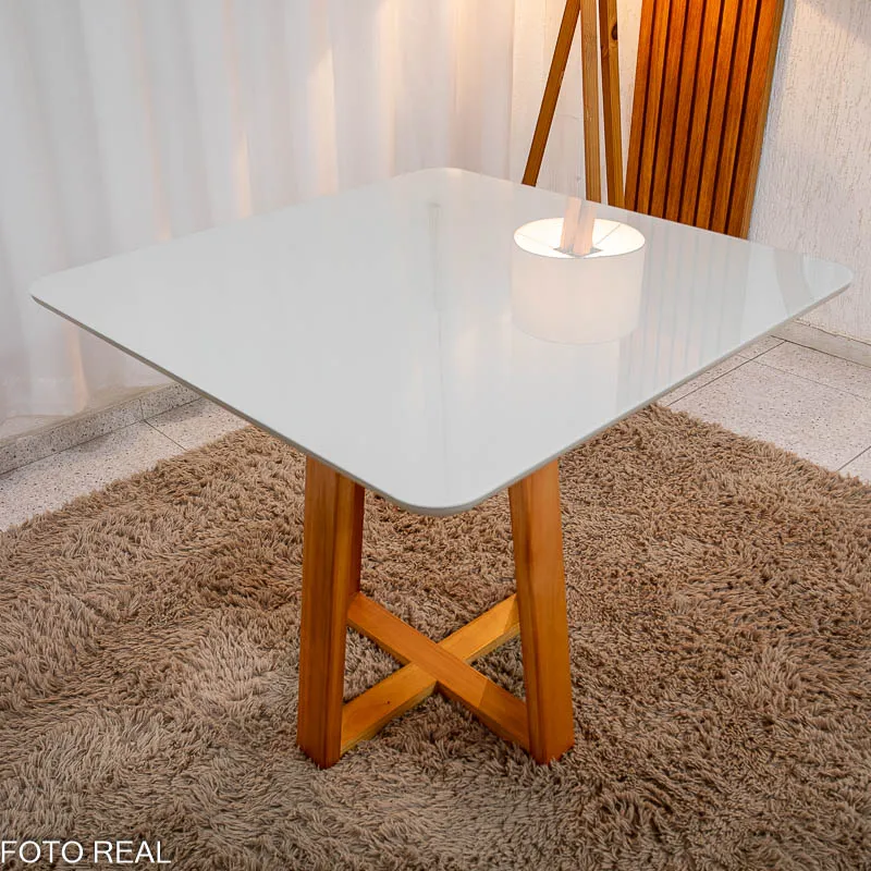 MESA BALI | COM VIDRO | CINAMOMO/OFF WHITE - Imagem 2