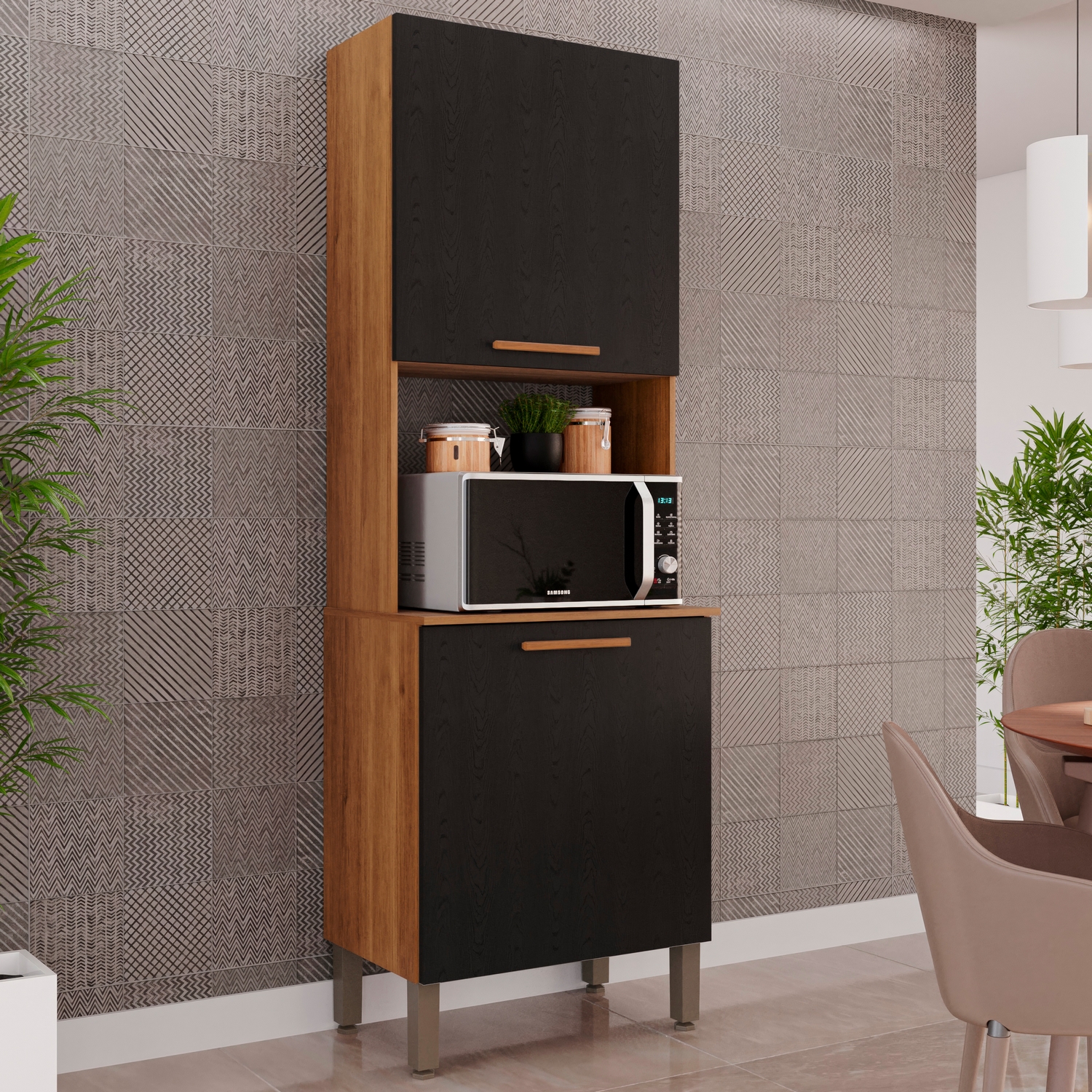 PANELEIRO TORRE QUENTE VALENCIA NEW - CINAMOMO/PRETO