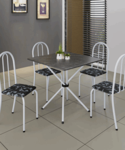 MESA TUBULAR 1.20X75 (61)| PRATA | CAD CINZA FLORAL