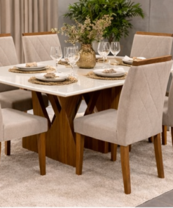 MESA ALEGRA 1.80X0.90 + 6 CADEIRAS MAIA