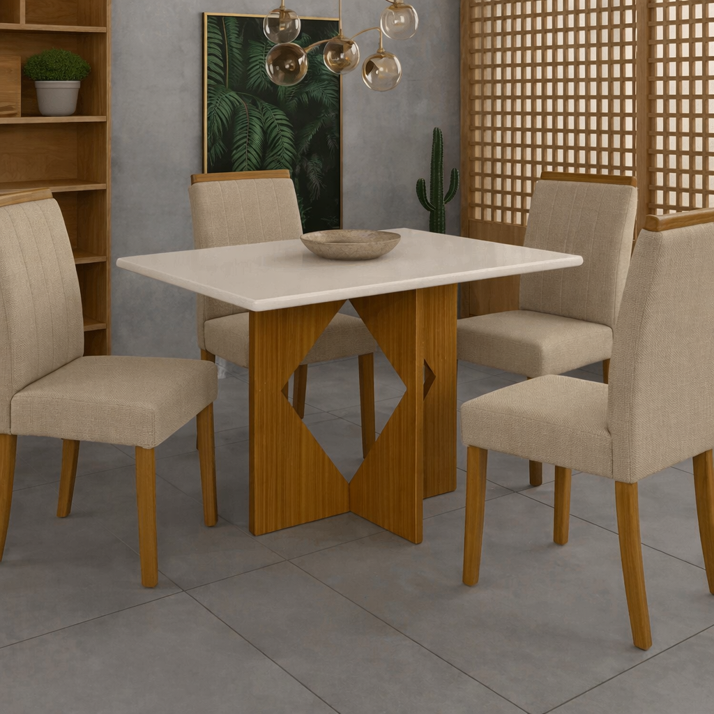 MESA MADRI + 4 CADEIRAS MAIA